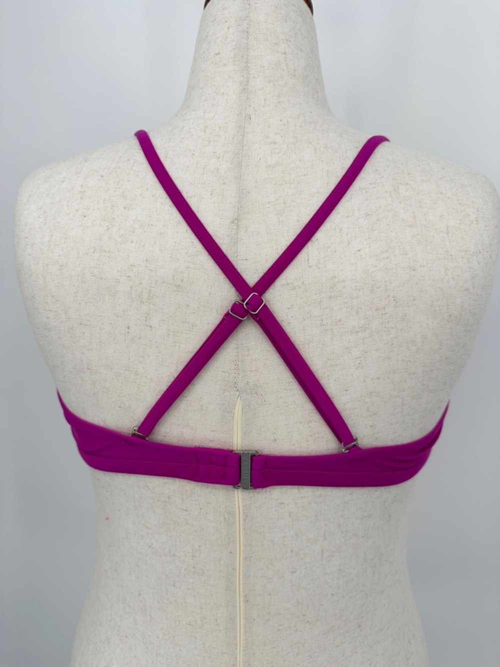 Athleta 40B/C Smocked PINK Bikini Top 153151 Solid Swim - Picture 4 of 10